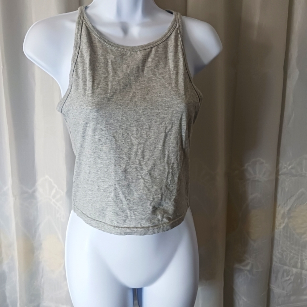 Gray crop top racer back tank